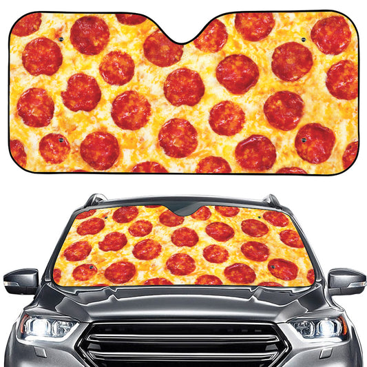 Pepperoni Pizza Print Car Windshield Sun Shade