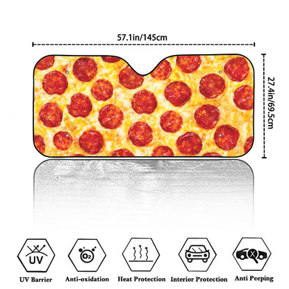 Pepperoni Pizza Print Car Windshield Sun Shade