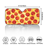 Pepperoni Pizza Print Car Windshield Sun Shade