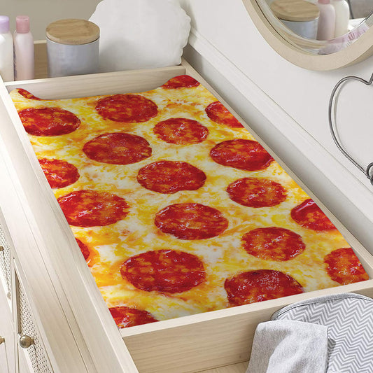 Pepperoni Pizza Print Changing Pad Cover