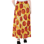 Pepperoni Pizza Print Chiffon Maxi Skirt