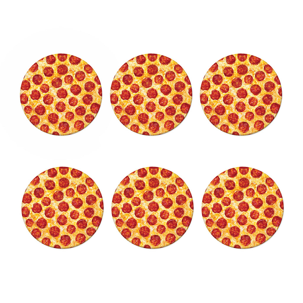 Pepperoni Pizza Print Coaster Set