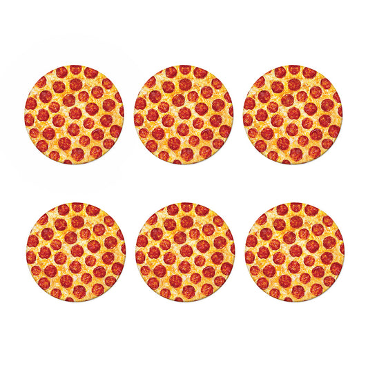 Pepperoni Pizza Print Coaster Set
