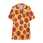Pepperoni Pizza Print Cotton Hawaiian Shirt
