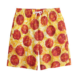 Pepperoni Pizza Print Cotton Shorts