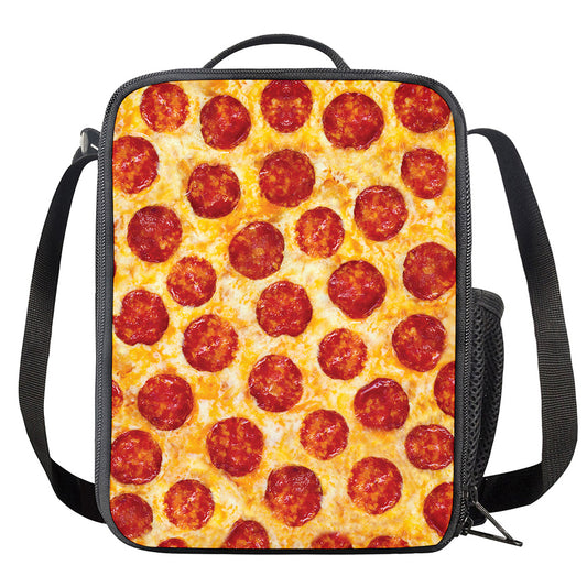 Pepperoni Pizza Print Crossbody Lunch Bag