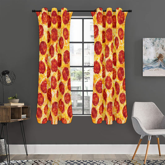Pepperoni Pizza Print Curtain