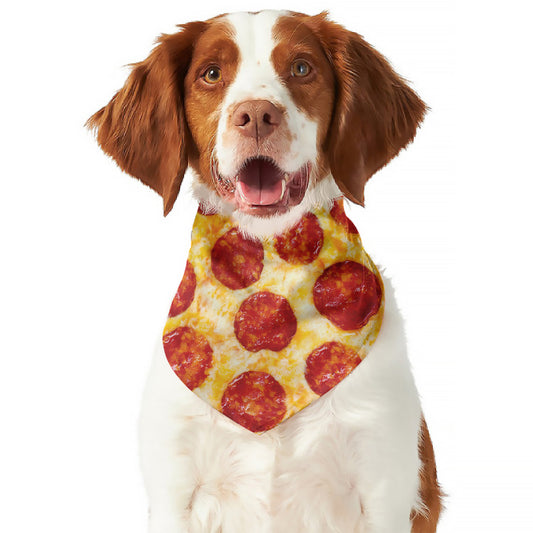 Pepperoni Pizza Print Dog Bandana