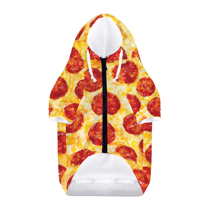 Pepperoni Pizza Print Dog Zip Up Hoodie
