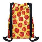 Pepperoni Pizza Print Drawstring Backpack