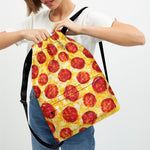 Pepperoni Pizza Print Drawstring Backpack