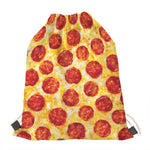 Pepperoni Pizza Print Drawstring Bag