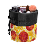 Pepperoni Pizza Print Drawstring Makeup Bag