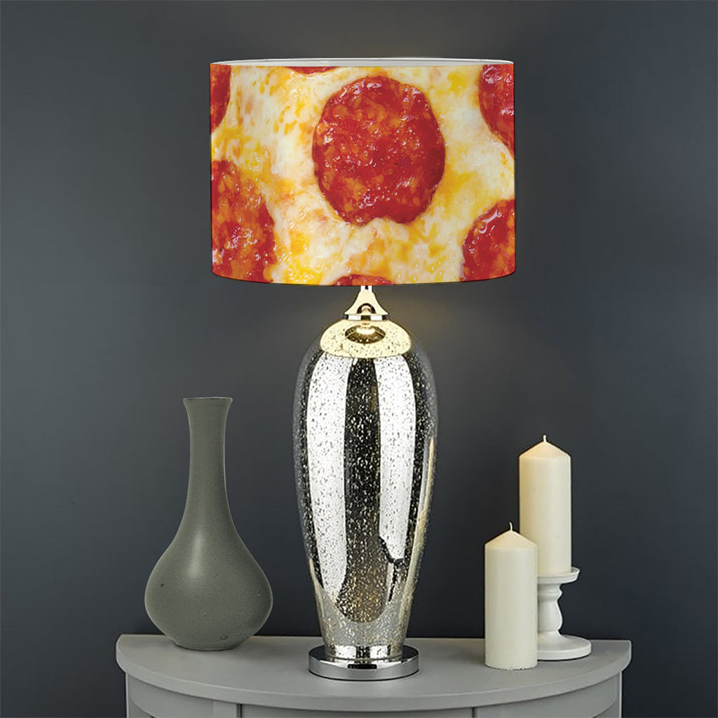 Pepperoni Pizza Print Drum Lamp Shade