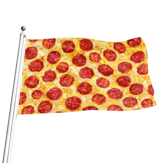 Pepperoni Pizza Print Flag