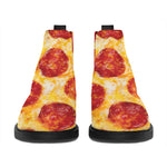 Pepperoni Pizza Print Flat Ankle Boots