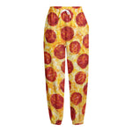 Pepperoni Pizza Print Fleece Lined Knit Pants