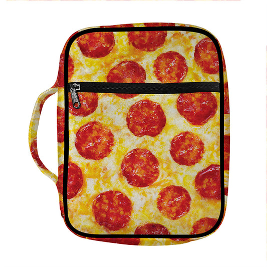 Pepperoni Pizza Print Front Pocket Bible Bag