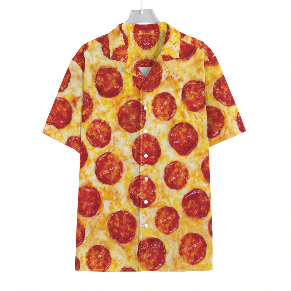 Pepperoni Pizza Print Hawaiian Shirt