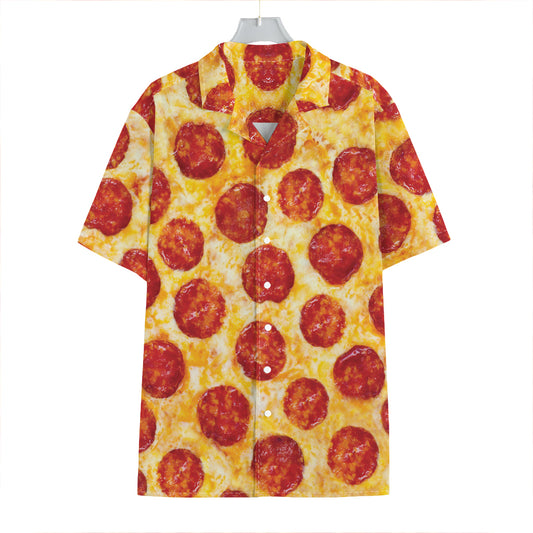 Pepperoni Pizza Print Hawaiian Shirt