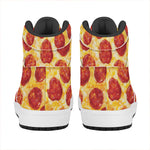 Pepperoni Pizza Print High Top Leather Sneakers