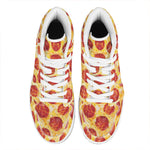 Pepperoni Pizza Print High Top Leather Sneakers