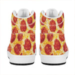 Pepperoni Pizza Print High Top Leather Sneakers