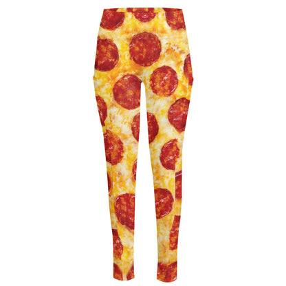 Pepperoni Pizza Print High-Waisted Pocket Leggings