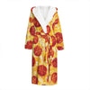 Pepperoni Pizza Print Hooded Bathrobe