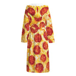 Pepperoni Pizza Print Hooded Bathrobe