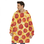 Pepperoni Pizza Print Hoodie Blanket