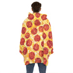 Pepperoni Pizza Print Hoodie Blanket