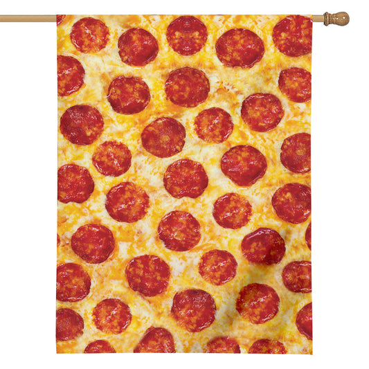 Pepperoni Pizza Print House Flag