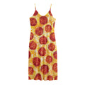 Pepperoni Pizza Print Jersey Midi Cami Dress
