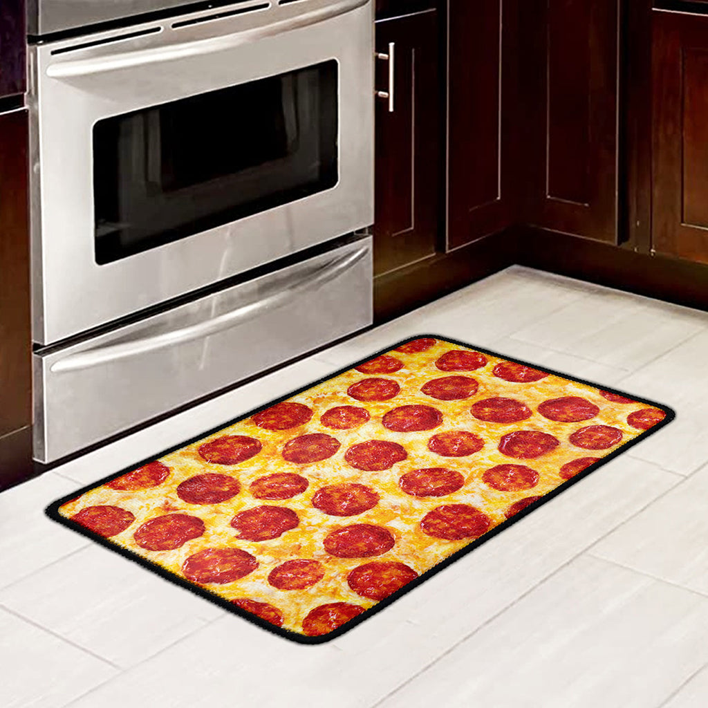Pepperoni Pizza Print Kitchen Mat