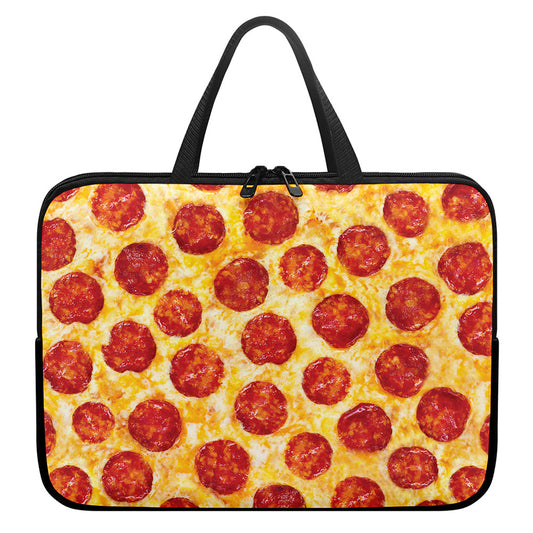 Pepperoni Pizza Print Laptop Sleeve With Handle