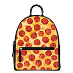 Pepperoni Pizza Print Leather Backpack