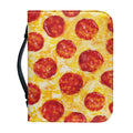 Pepperoni Pizza Print Leather Bible Cover