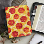 Pepperoni Pizza Print Leather Bible Cover