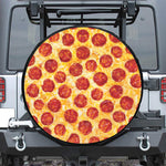 Pepperoni Pizza Print Leather Spare Tire Cover