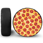 Pepperoni Pizza Print Leather Spare Tire Cover