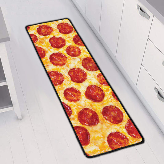 Pepperoni Pizza Print Long Kitchen Mat
