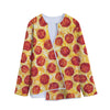 Pepperoni Pizza Print Long Sleeve Short Coat