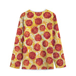 Pepperoni Pizza Print Long Sleeve Short Coat