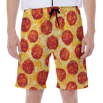 Pepperoni Pizza Print Men's Beach Shorts