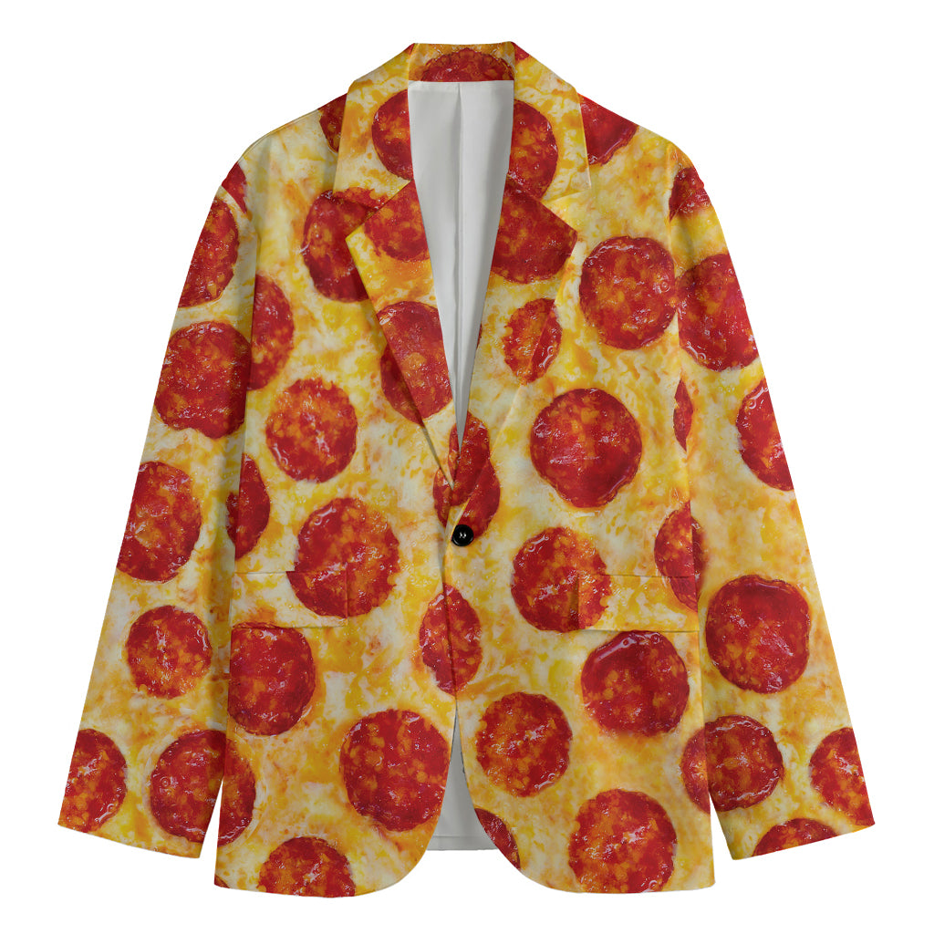 Pepperoni Pizza Print Men's Blazer