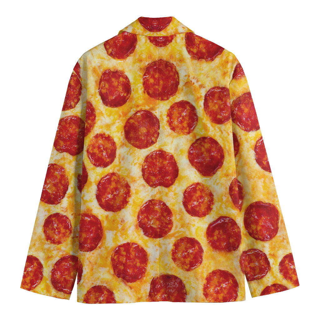 Pepperoni Pizza Print Men's Blazer