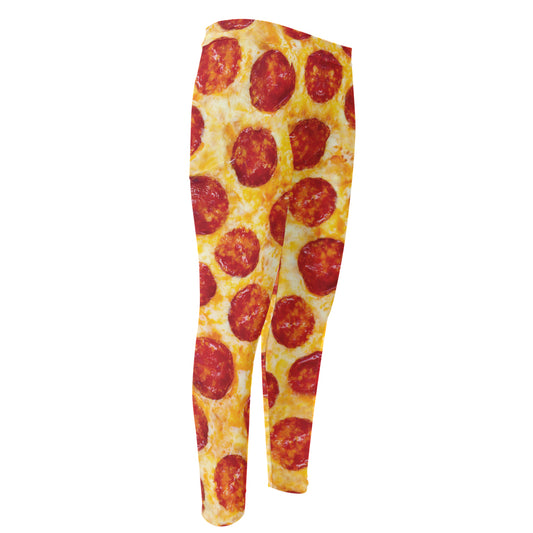 Pepperoni Pizza Print Men's Compression Pants
