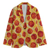 Pepperoni Pizza Print Men's Cotton Blazer