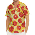 Pepperoni Pizza Print Men's Deep V-Neck Shirt